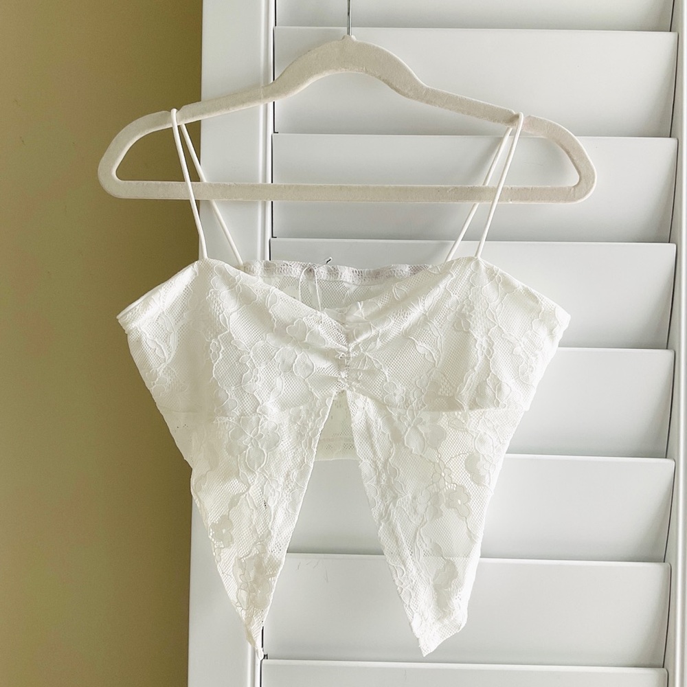 White Lace Crop Top